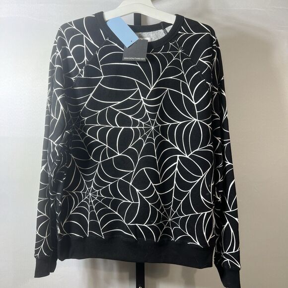 Grayson Threads Size Medium Spiderweb Sweatshirt Long Sleeve NWT Lightweight - Picture 2 of 4
